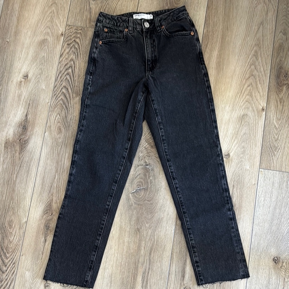 Garage Black Straight Leg Jeans